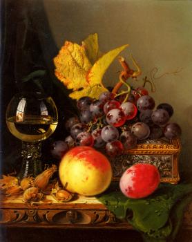Edward Ladell : Still Life of Black Grapes
